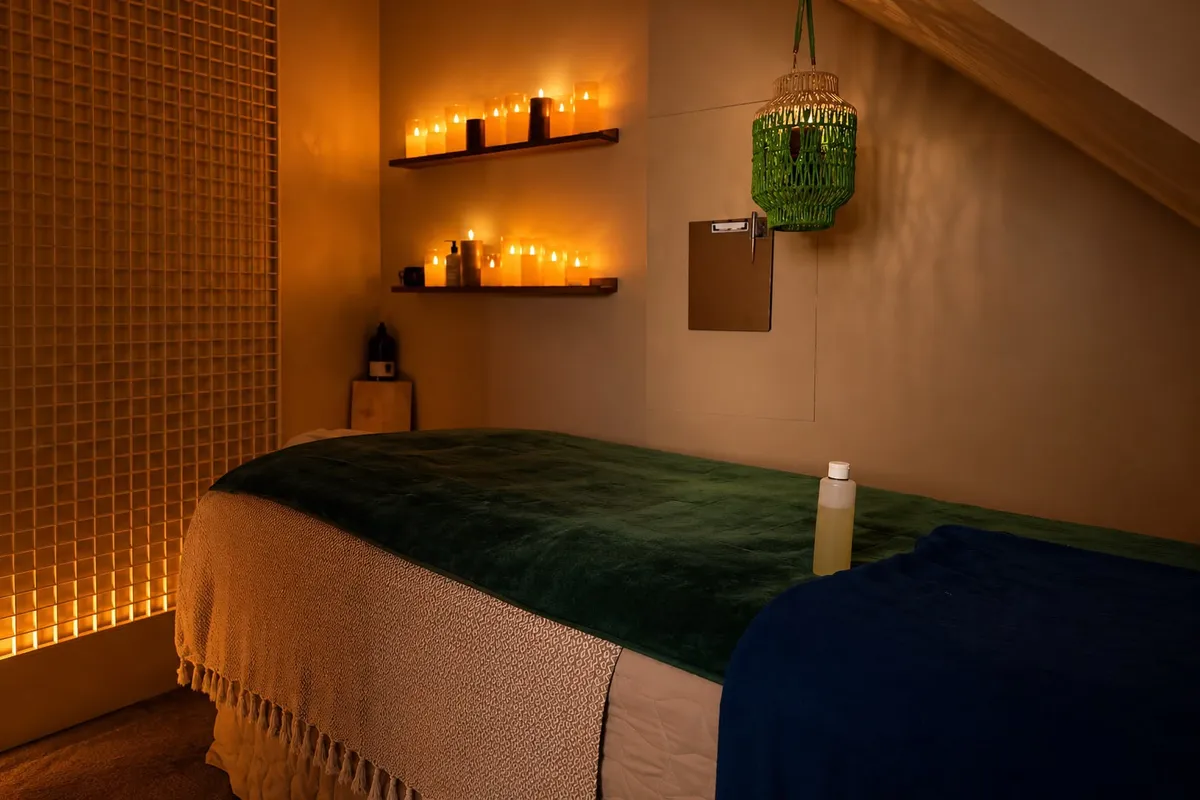 Cabine de massage NEXT éclairée aux bougies